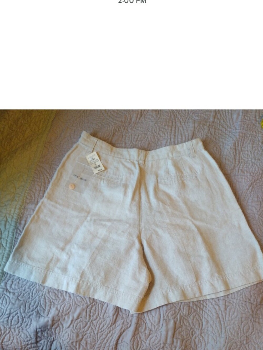Minimalist Light Cream 100% Linen Women’s Shorts NWT Sz S